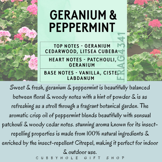 Geranium & Peppermint Natural Wax Melts - Essential Oils image 1