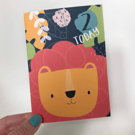 2 Today! Kids Lion Birthday Card image 0