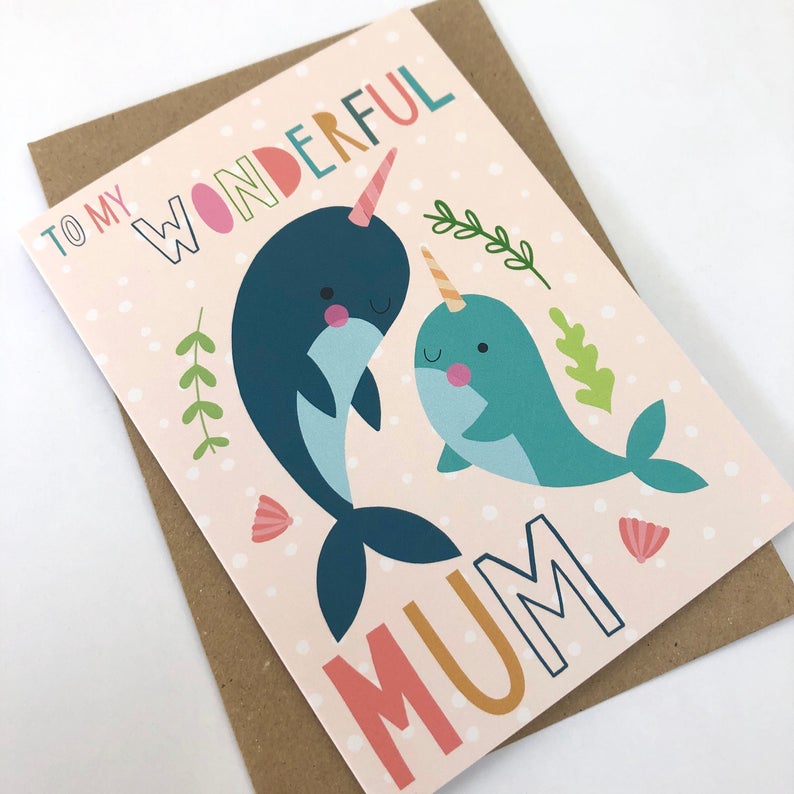 'To My Wonderful Mum'  Narwhal Card image 0
