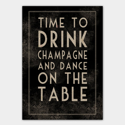 ‘Time to Drink Champagne...' A3 cardboard poster - East of India image 0