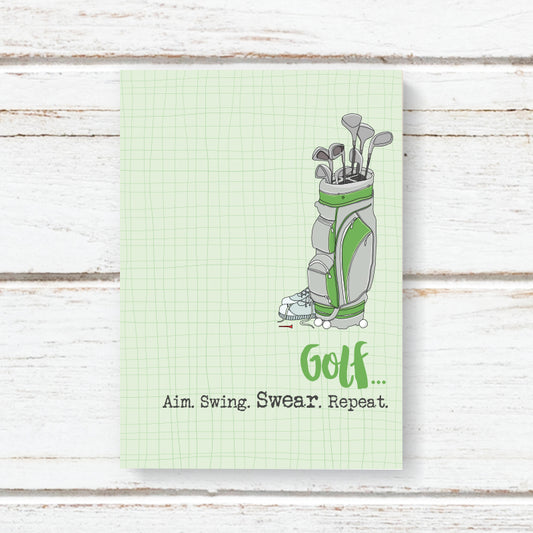 Golf – swing, swear, repeat - A6 Notebook image 0