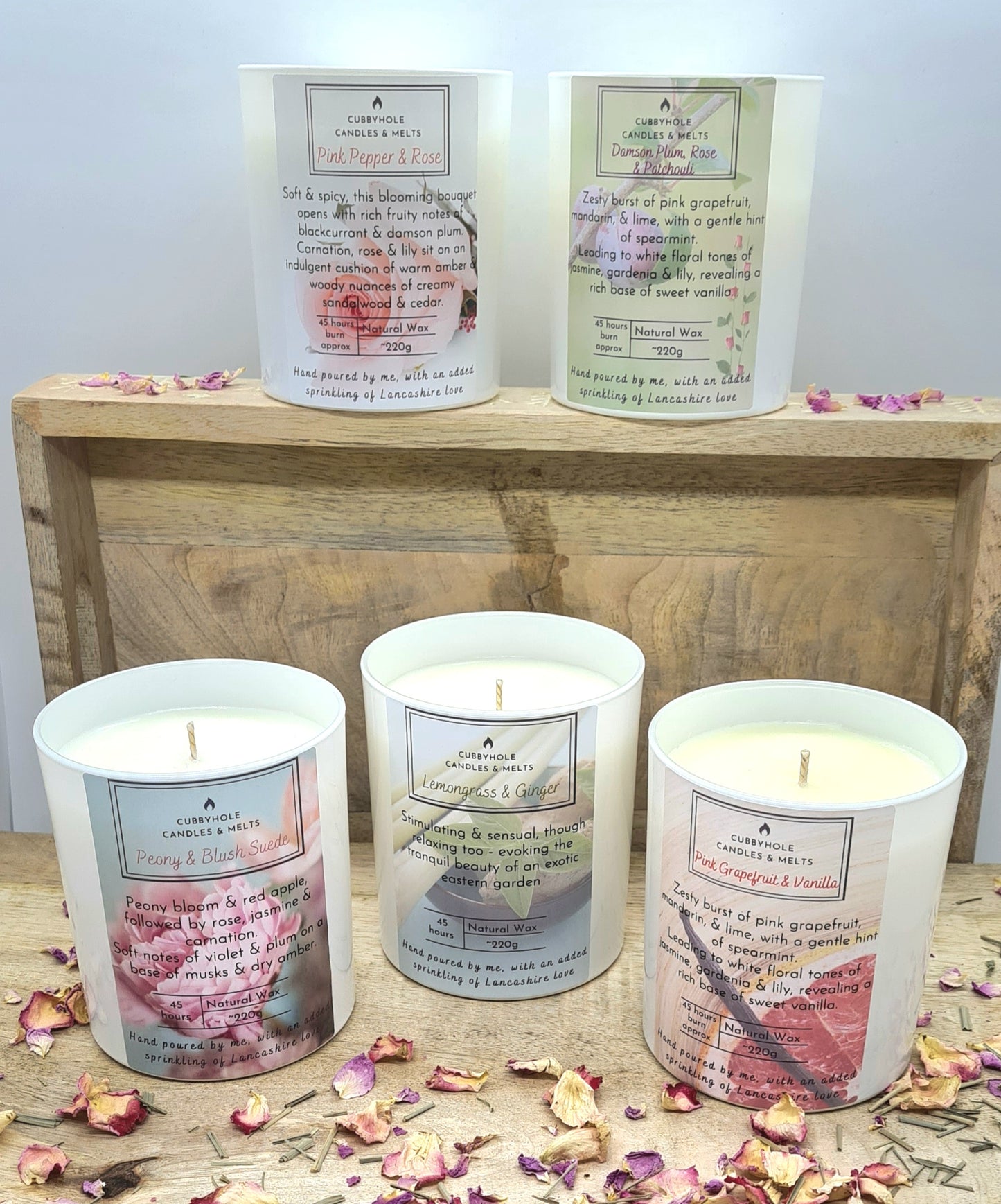 Pink Grapefruit & Vanilla Natural Wax Candle image 4