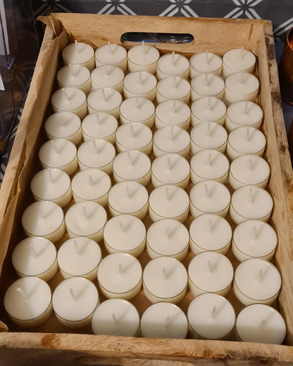 Natural Wax Tealights With Cotton Wicks ~ Box of 12 image 6