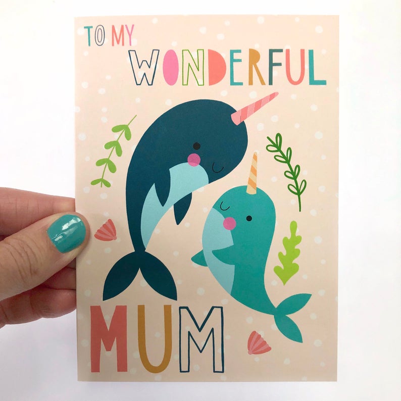 'To My Wonderful Mum'  Narwhal Card image 2