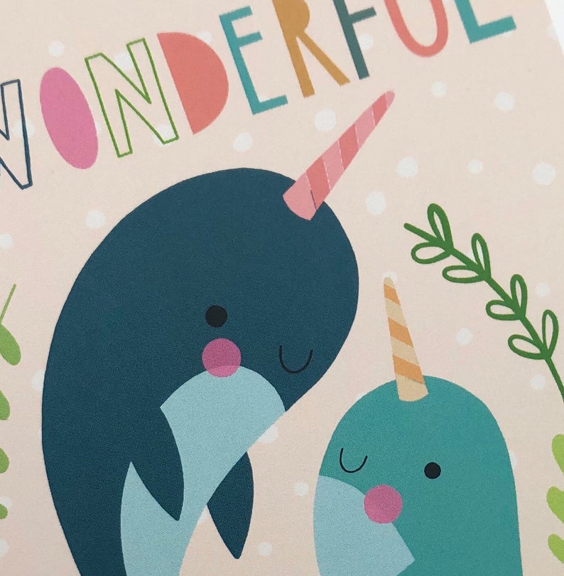 'To My Wonderful Mum'  Narwhal Card image 1